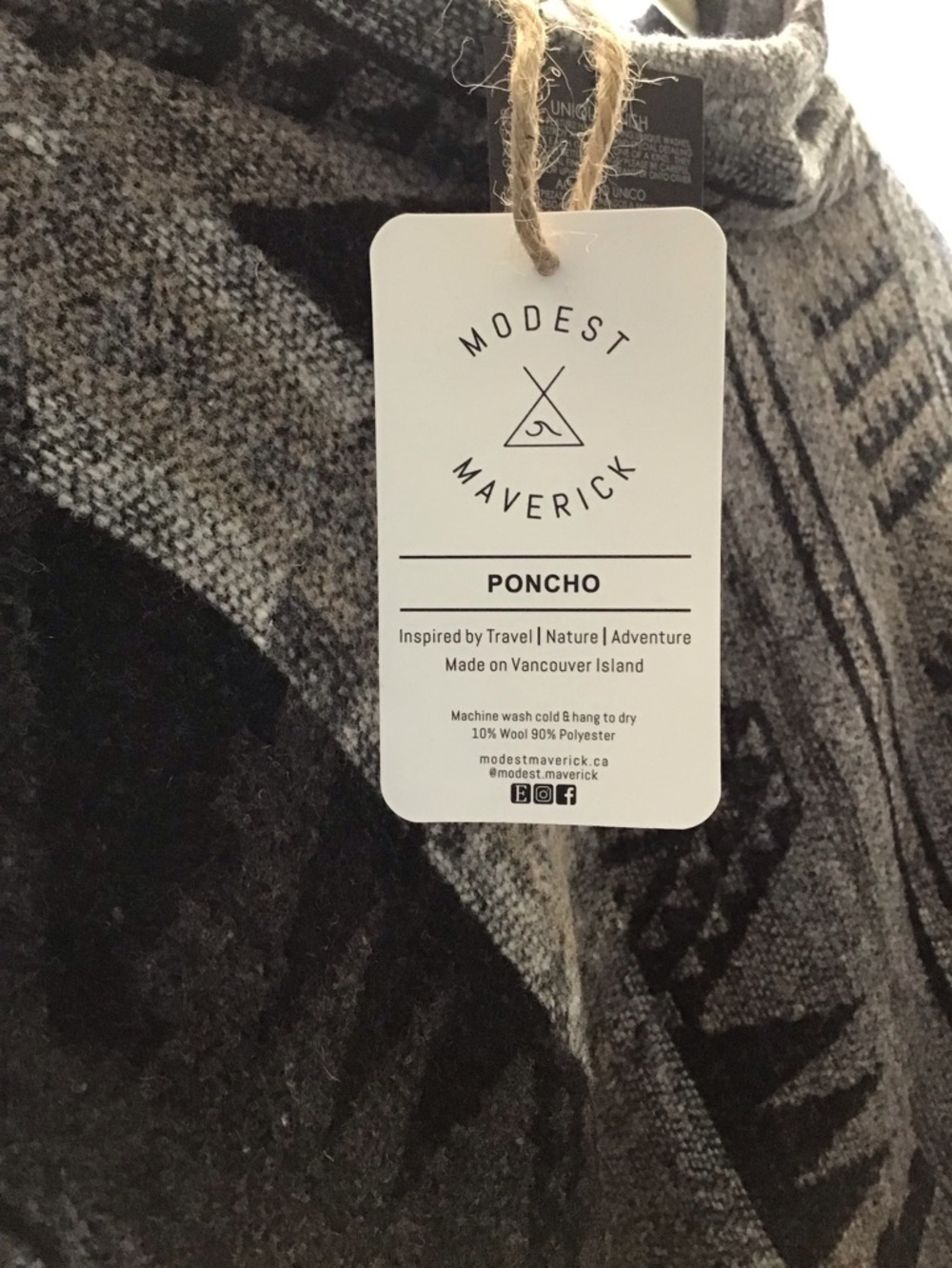Women’s Gray Black Poncho